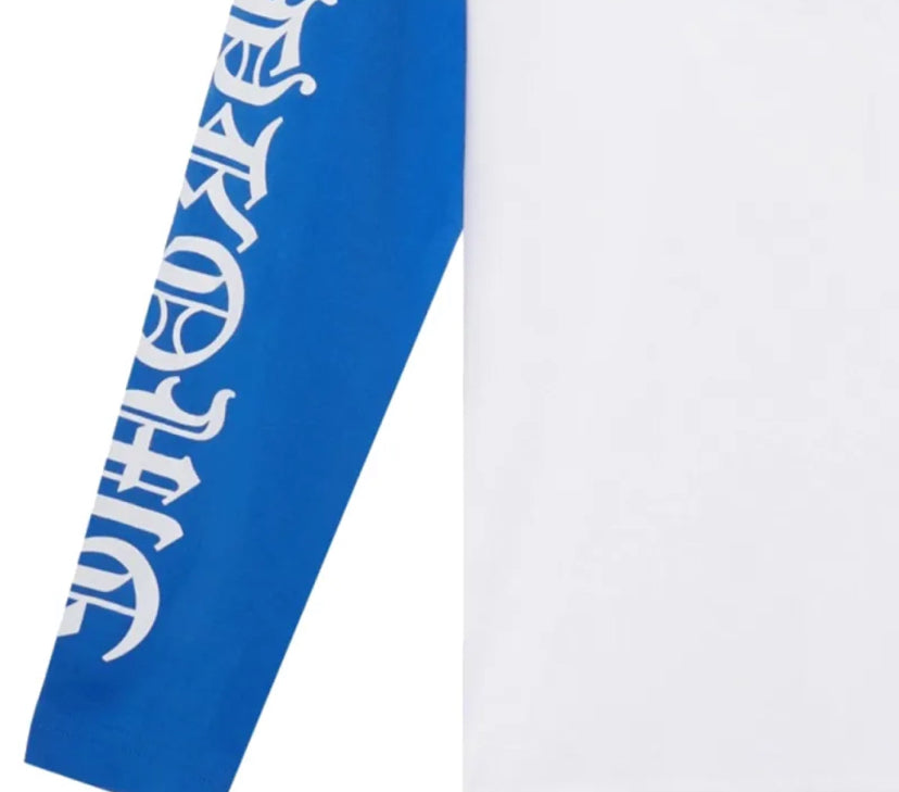 Chrome Hearts CH Baseball Shirt White/Blue CH